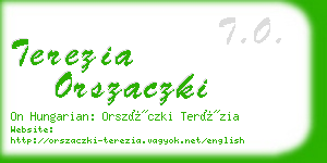 terezia orszaczki business card